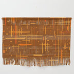 Mid-Century Modern Kinetikos Pattern in Retro 70s Brown Orange Wall Hanging Gallery Image 1