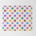 Funny colorful cartoon character face pattern Throw Blanket Gallery Image 2