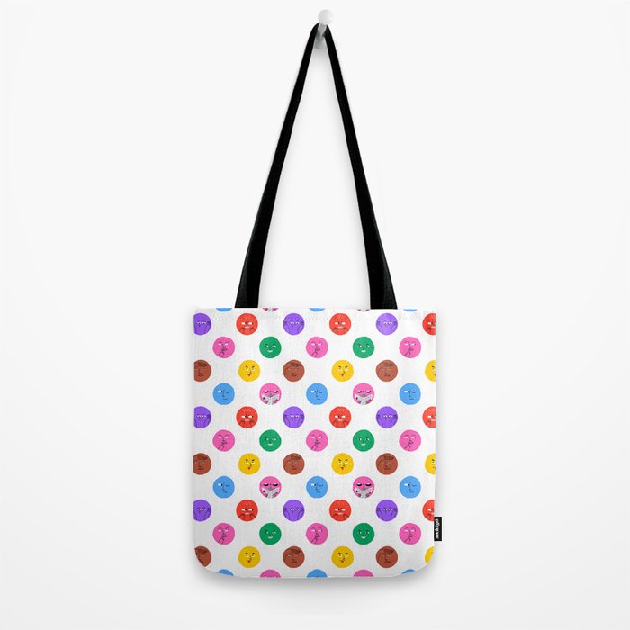 Funny colorful cartoon character face pattern Tote Bag Gallery Image 2