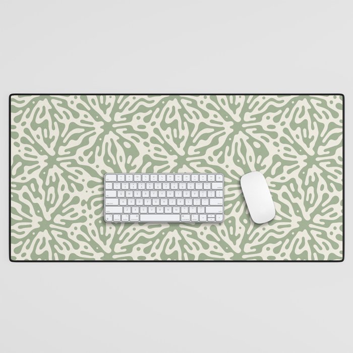 Organic Matter in Ivory and Green Desk Mat Gallery Image 1