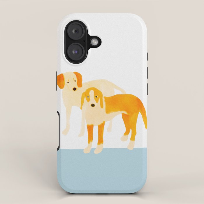 Dogs Near Water - Yellow and White iPhone Case Gallery Image 1