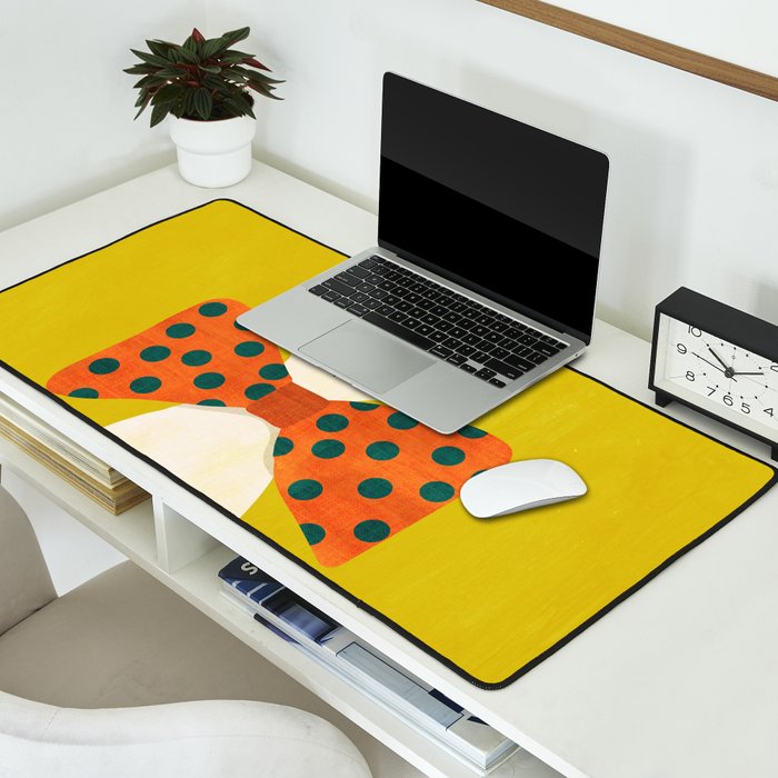 Cat with incredebly oversized humongous bowtie Desk Mat Gallery Image 2
