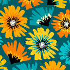 Teal Retro Summer Floral Coffee Mug Gallery Image 2