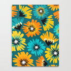 Teal Retro Summer Floral Notebook Gallery Image 4