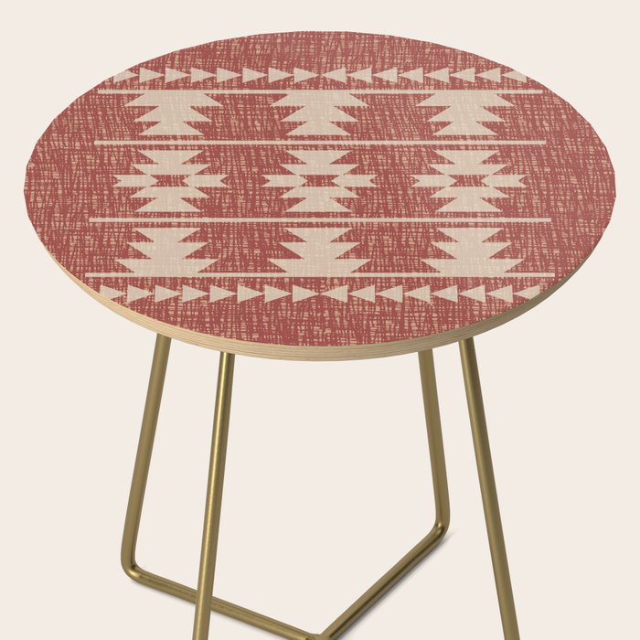Southwestern Pattern 135 Sienna and Beige Side Table Gallery Image 2