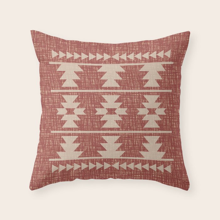 Southwestern Pattern 135 Sienna and Beige Throw Pillow Gallery Image 6