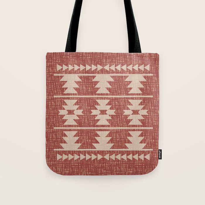Southwestern Pattern 135 Sienna and Beige Tote Bag Gallery Image 1