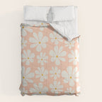 Retro Daisy Pattern - Peach Pink Comforter Gallery Image 6