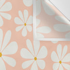 Retro Daisy Pattern - Peach Pink Wall Tapestry Gallery Image 3
