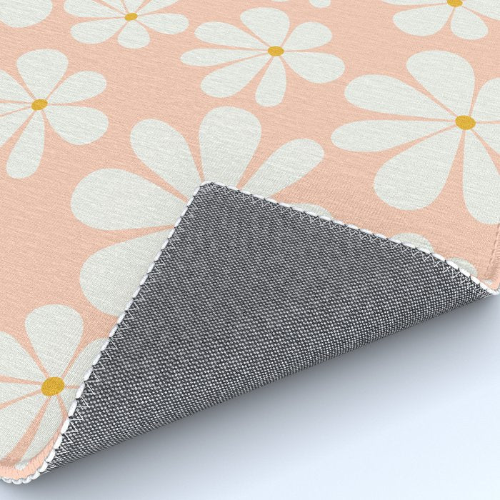 Retro Daisy Pattern - Peach Pink Rug Gallery Image 4