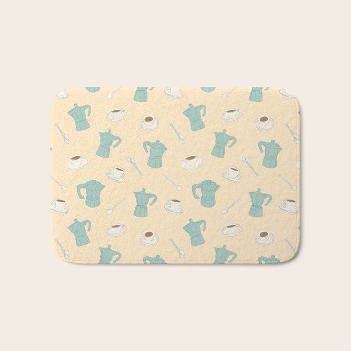 Moka Pots and Espresso Cups Bath Mat Gallery Image 1