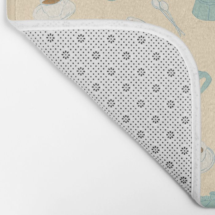 Moka Pots and Espresso Cups Bath Mat Gallery Image 2