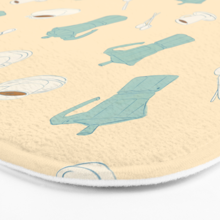 Moka Pots and Espresso Cups Bath Mat Gallery Image 3