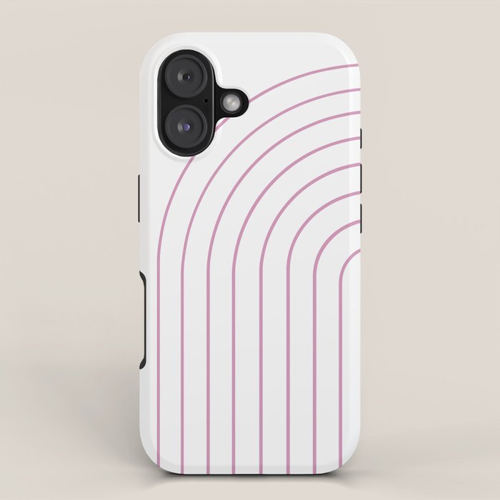 Minimal Arch XXVI White and Pink Modern Geometric Lines iPhone Case Gallery Image 1