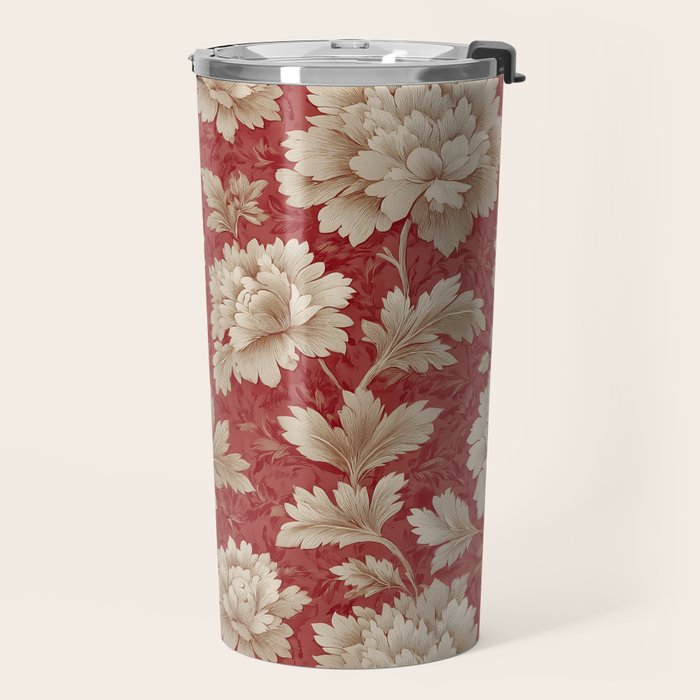 Vintage Floral Elegance Travel Mug Gallery Image 2