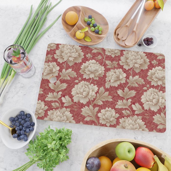 Vintage Floral Elegance Cutting Board Gallery Image 2