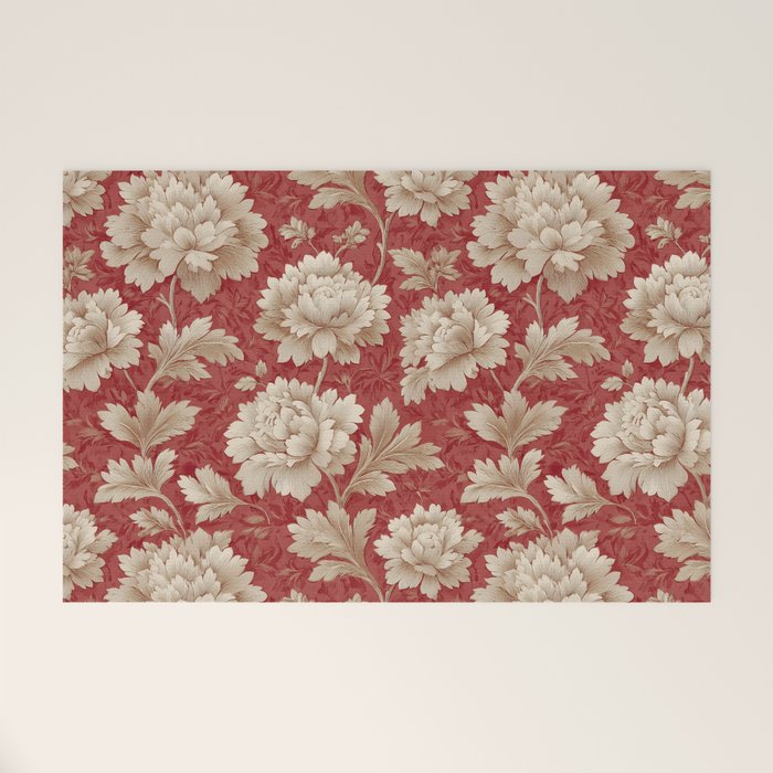 Vintage Floral Elegance Welcome Mat Gallery Image 1