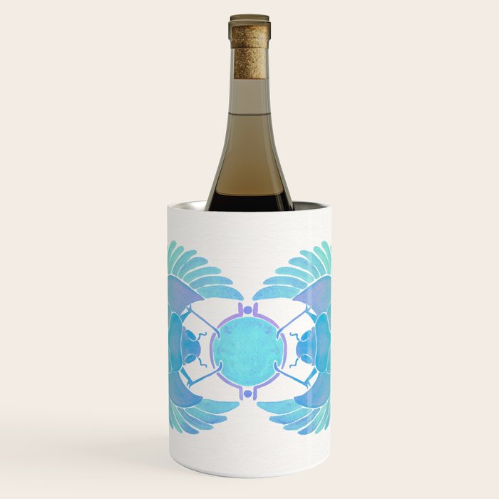 Egyptian Scarab - Turquoise OmbrÃ© Wine Chiller Gallery Image 1