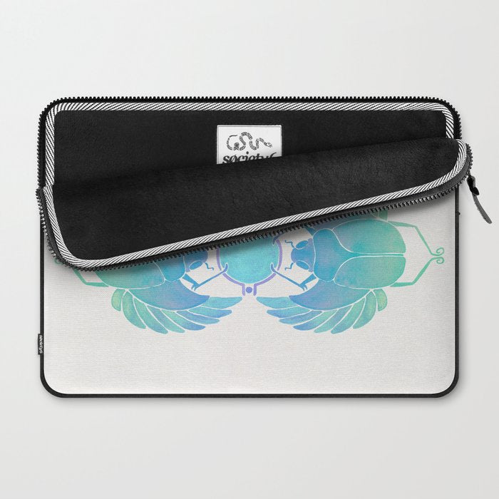 Egyptian Scarab - Turquoise OmbrÃ© Laptop Sleeve Gallery Image 2