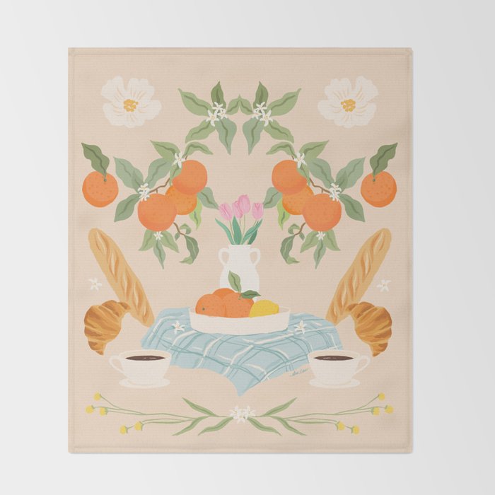 Breakfast and Flowers  Throw Blanket Gallery Image 2