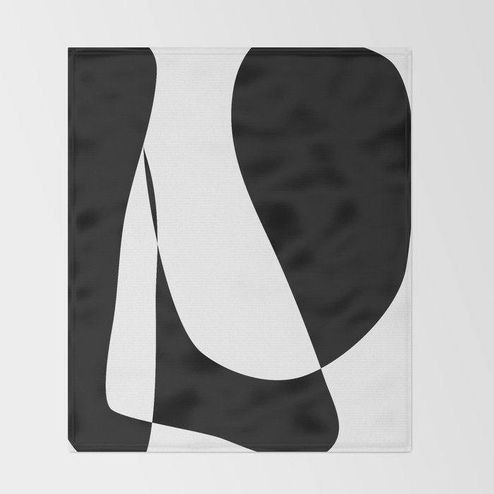 Minimalist Black and White 82 Throw Blanket Gallery Image 2