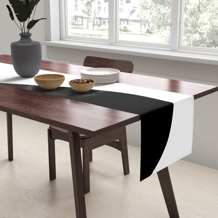 Minimalist Black and White 82 Table Runner Gallery Image 2