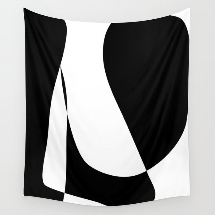 Minimalist Black and White 82 Wall Tapestry Gallery Image 4