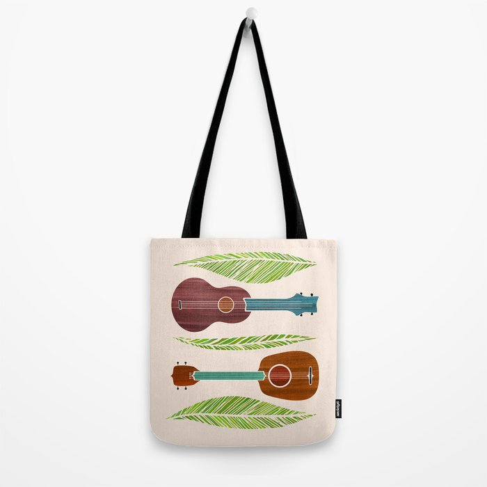 Island Life Ukuleles and Palms Tote Bag Gallery Image 2