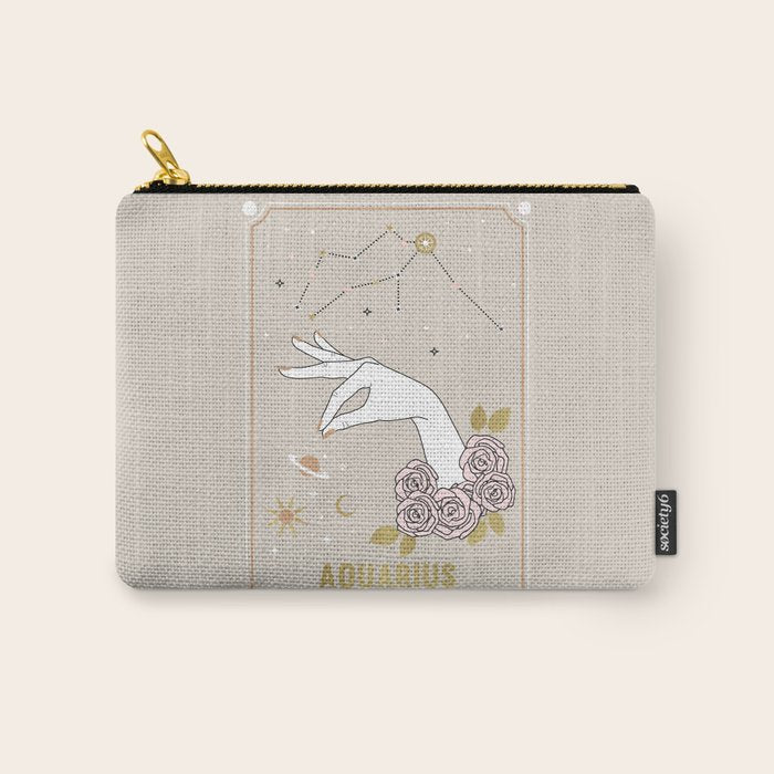 Aquarius Zodiac Sign Carry All Pouch Gallery Image 1