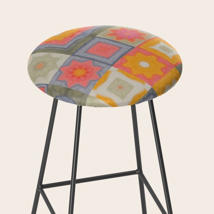 Watercolor Tiles Stool Gallery Image 2