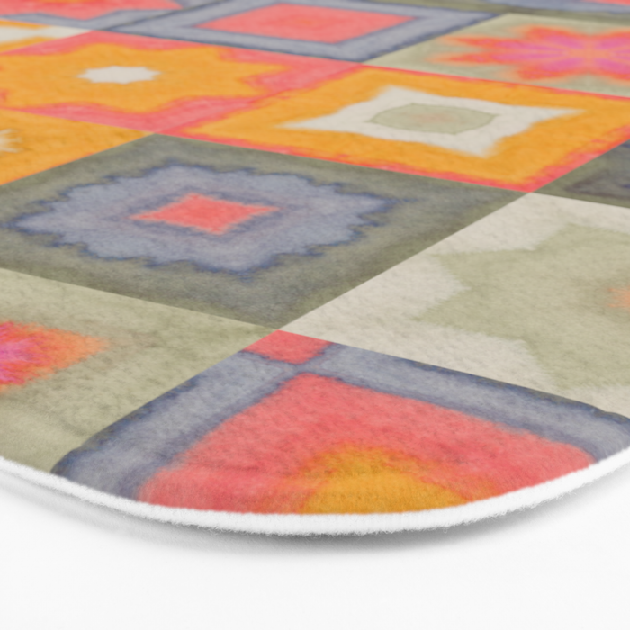 Watercolor Tiles Bath Mat Gallery Image 3