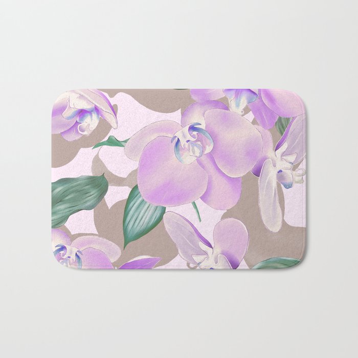 Lovely lilac exotic flowers L Bath Mat Gallery Image 1