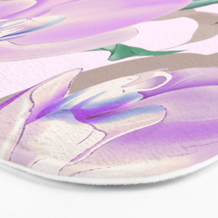 Lovely lilac exotic flowers L Bath Mat Gallery Image 3