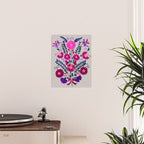 Mexican Bird Motif Gray Poster Gallery Image 2
