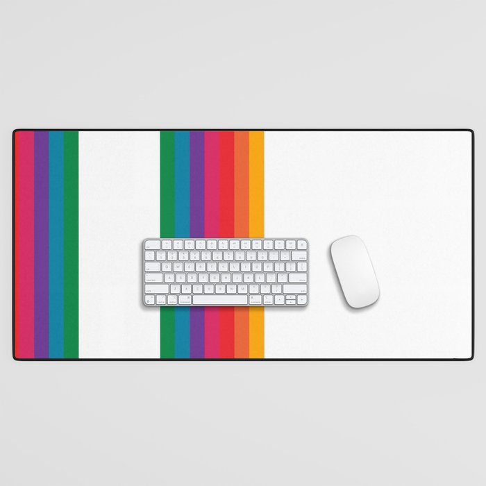 Retro Bright Rainbow - Straight Desk Mat Gallery Image 1
