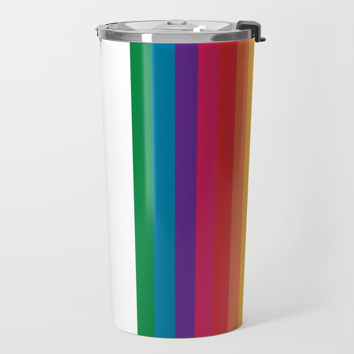 Retro Bright Rainbow - Straight Travel Mug Gallery Image 2