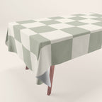 Checkered (Sage Cream) Tablecloth Gallery Image 1