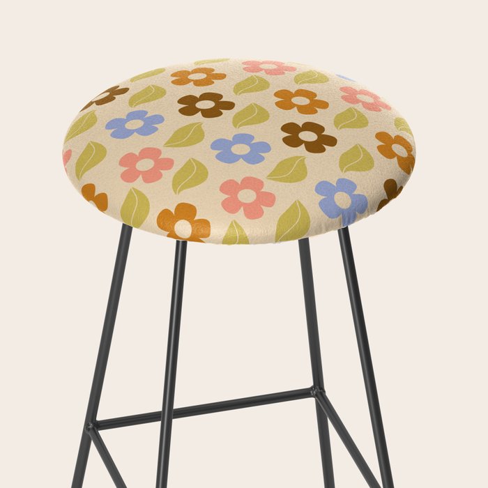 Retro Flower Vibe - Vintage Colors  Stool Gallery Image 2