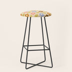 Retro Flower Vibe - Vintage Colors  Stool Gallery Image 1