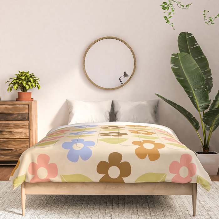 Retro Flower Vibe - Vintage Colors  Comforter Gallery Image 3
