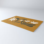 Mid-century lilies on ochre  Rug Gallery Image 3