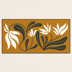 Mid-century lilies on ochre  Desk Mat Gallery Image 3