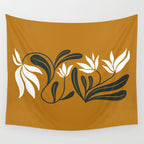 Mid-century lilies on ochre  Wall Tapestry Gallery Image 4