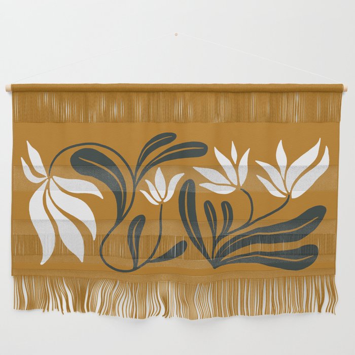 Mid-century lilies on ochre  Wall Hanging Gallery Image 1