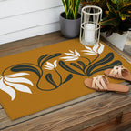 Mid-century lilies on ochre  Outdoor Rug Gallery Image 2