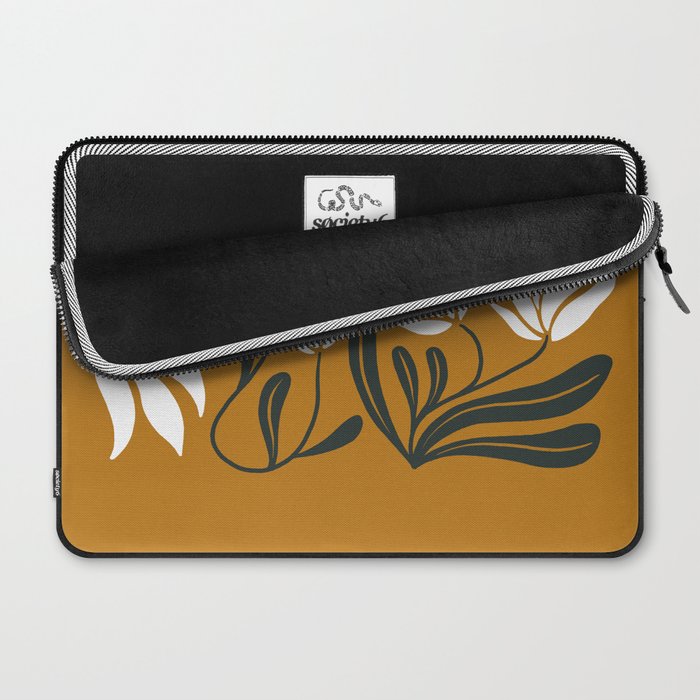 Mid-century lilies on ochre  Laptop Sleeve Gallery Image 2