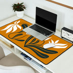 Mid-century lilies on ochre  Desk Mat Gallery Image 2