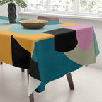 Abstract Collage in Teal Tablecloth Gallery Image 3