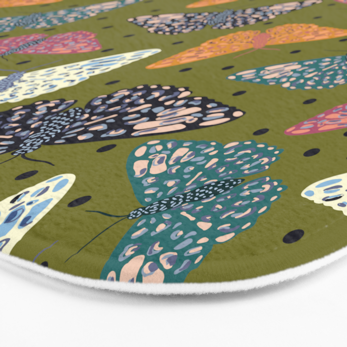 Vintage Butterflies - Mid-century modern  Bath Mat Gallery Image 3