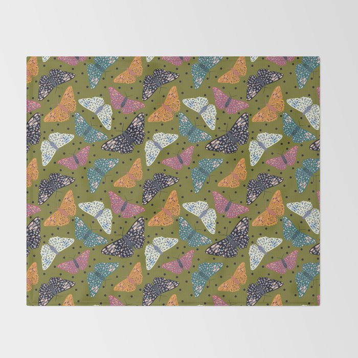 Vintage Butterflies - Mid-century modern  Throw Blanket Gallery Image 2